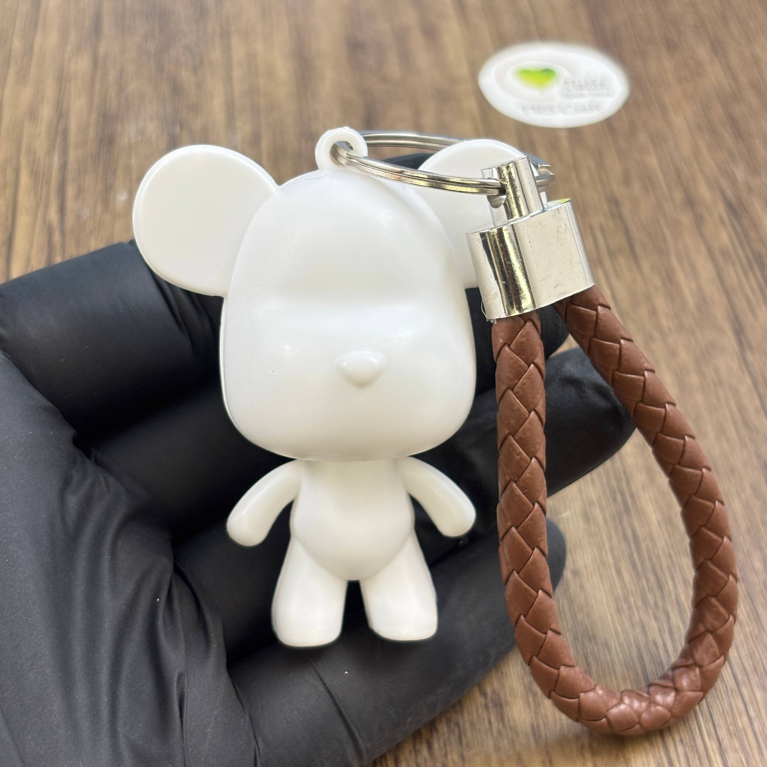 Fluid Art Bear (B) - Mini Teddy Keychain