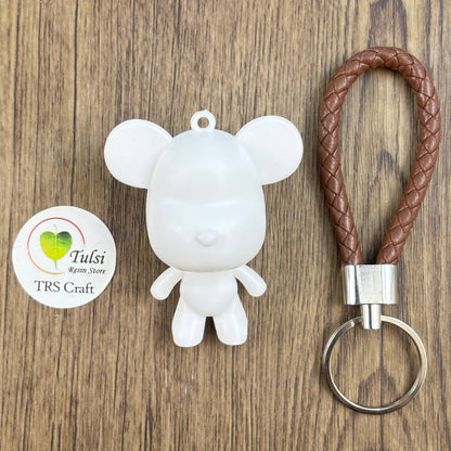 Fluid Art Bear (B) - Mini Teddy Keychain