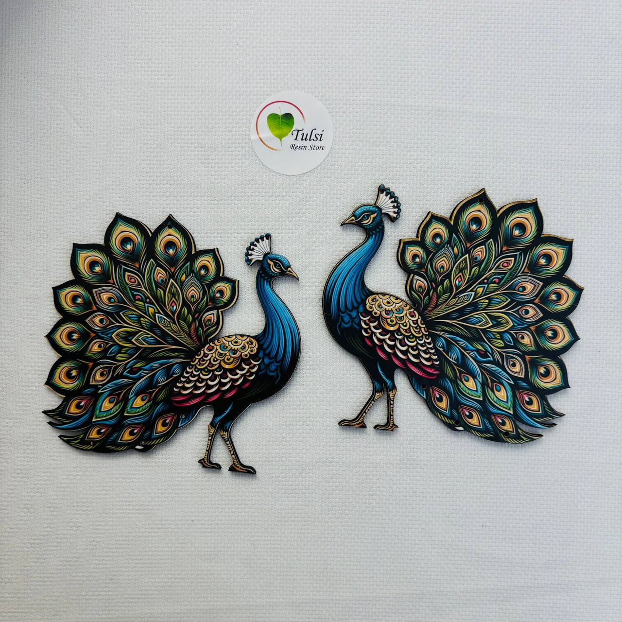 MDF Printed Peacock Cutout (C)
