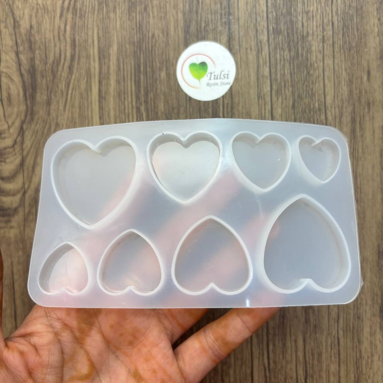 Pop-Socket/Keychain Mould- Heart (8 Cavity)