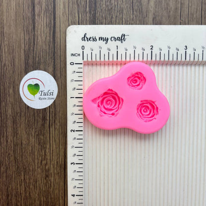 Pink Rose Mould (F) - 3 Cavity