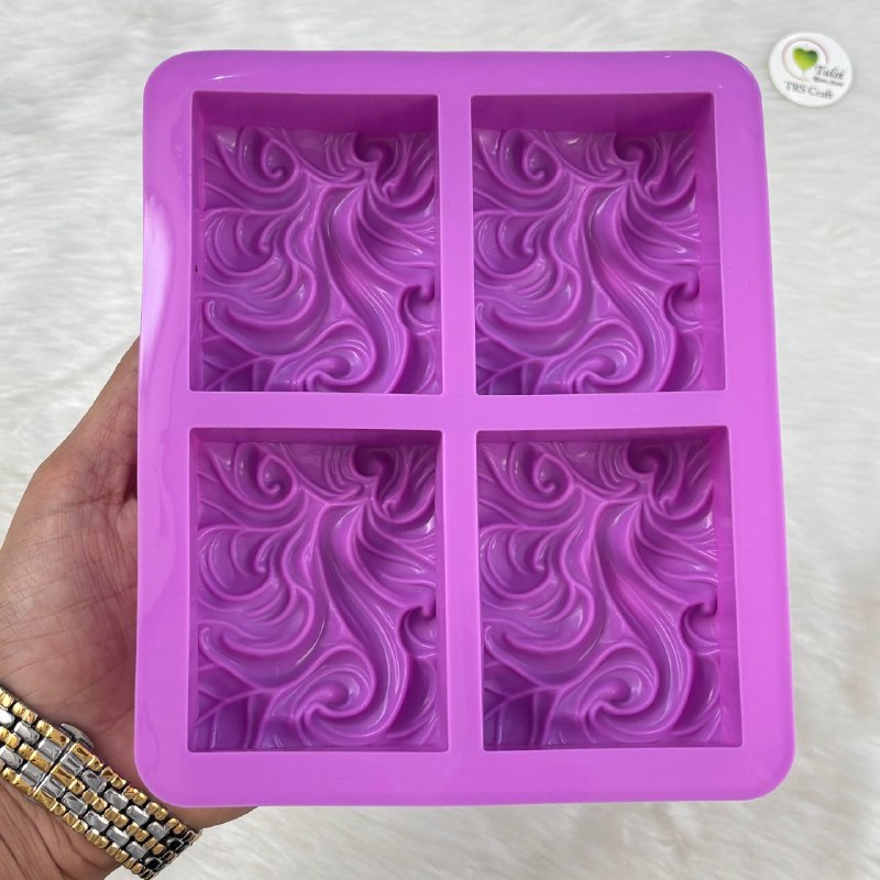 Rectangle Soap Mould (A1) - Swirl Pattern