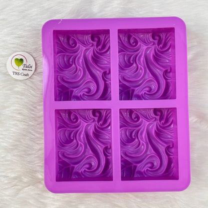 Rectangle Soap Mould (A1) - Swirl Pattern