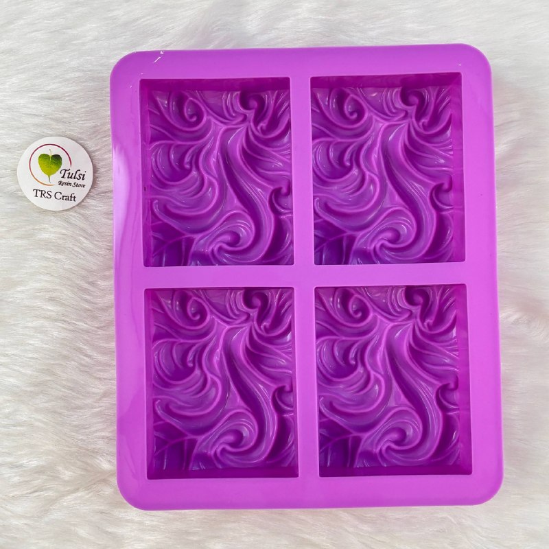 Rectangle Soap Mould (A1) - Swirl Pattern