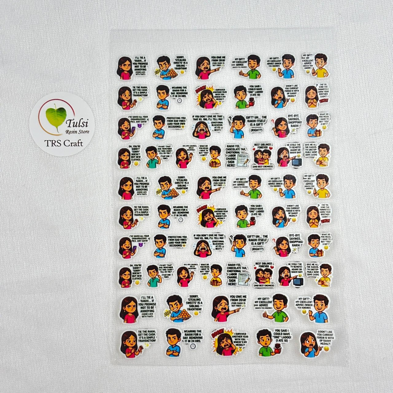 A6 UV DTF Sticker - Mix Rakhi (J) - - Tulsi Resin Store