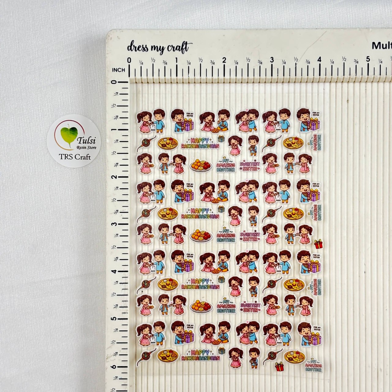 A6 UV DTF Sticker - Mix Rakhi (L) - #colour_ - Tulsi Resin Store
