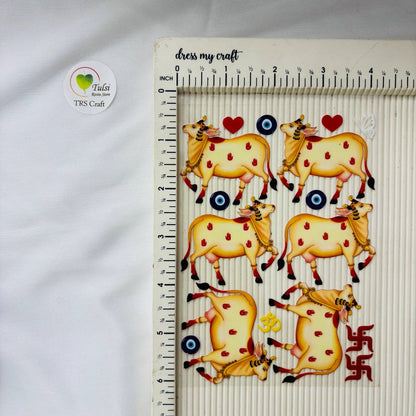 A6 UV DTF Sticker - Pichwai Cow (A)