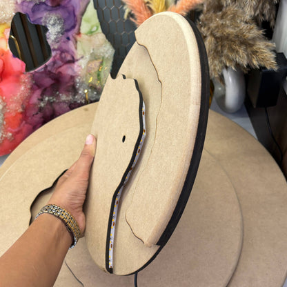 LED Light MDF Base (005) - Dual Geode Clock Base