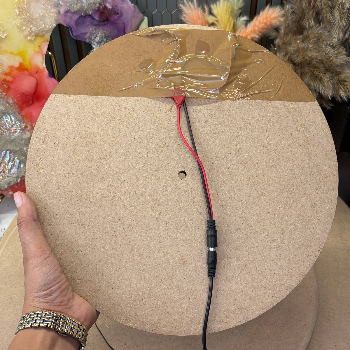 LED Light MDF Base (005) - Dual Geode Clock Base