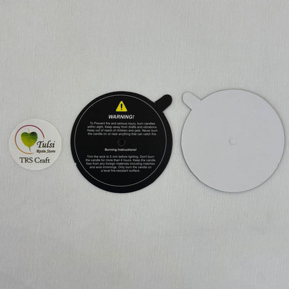 Candle Warning Label (A) - 6 Cm Black