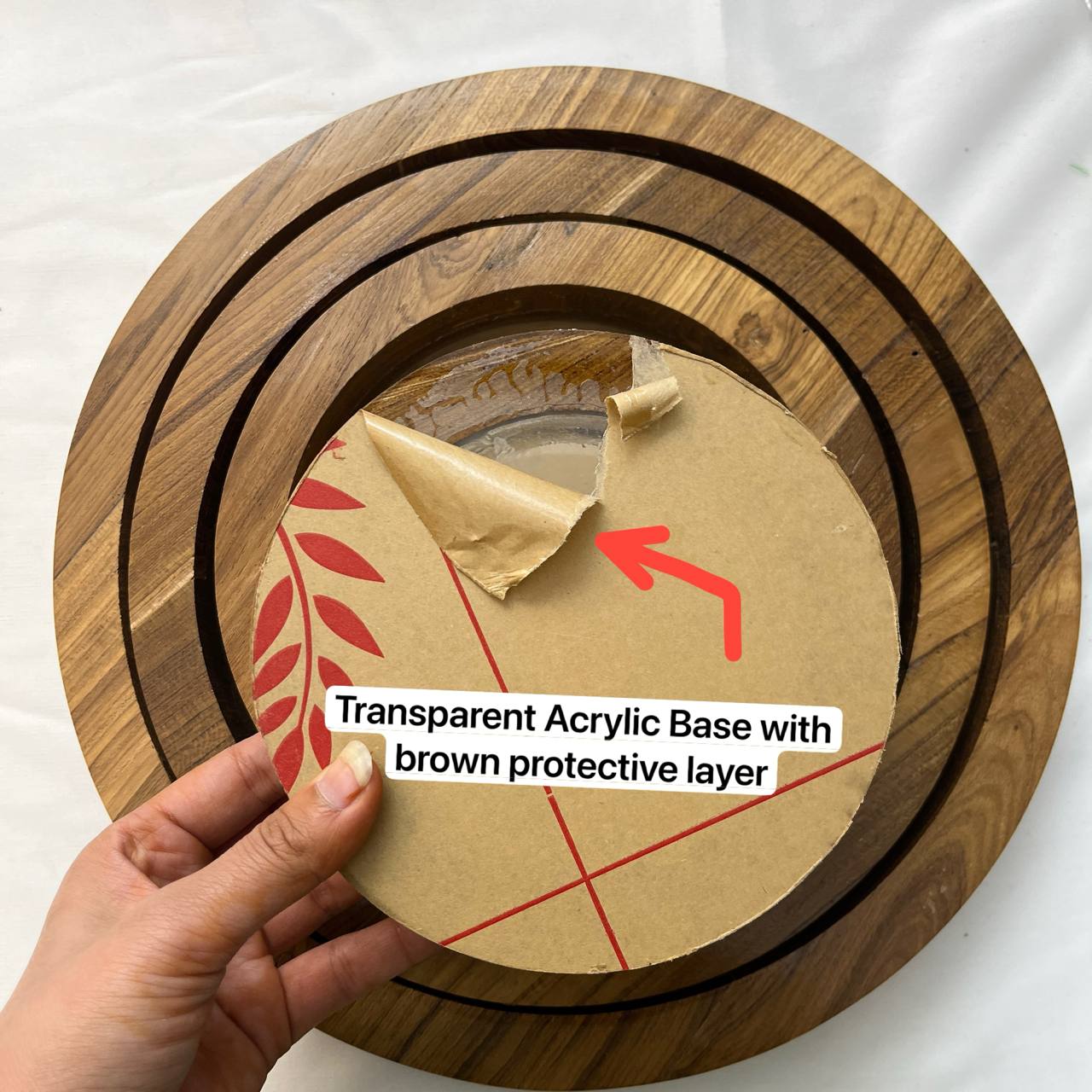 Teakwood Floating Frame (K) - Round Shape