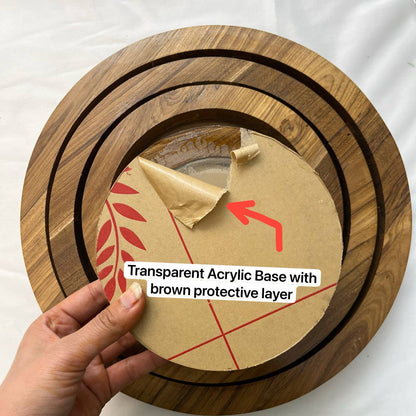 Teakwood Floating Frame (K) - Round Shape