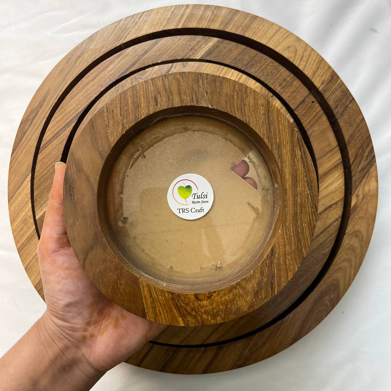 Teakwood Floating Frame (K) - Round Shape