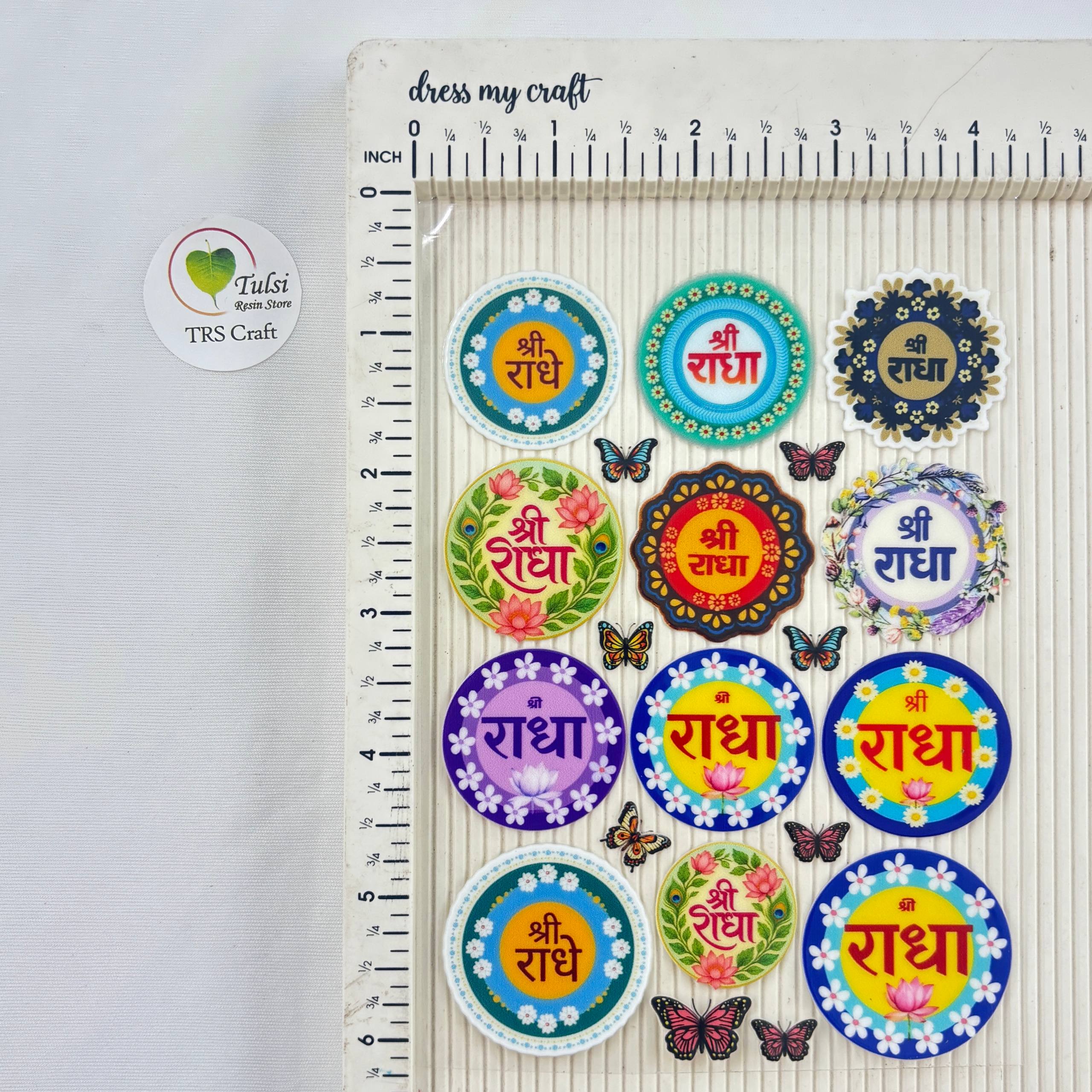 A6 UV DTF Sticker - Shree Radha Logo