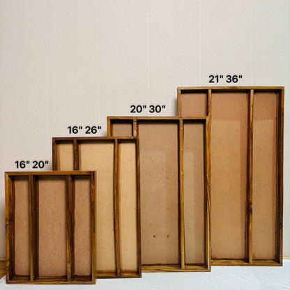 Teakwood Floating Frame (H) - 3 Partition (21" By 36")