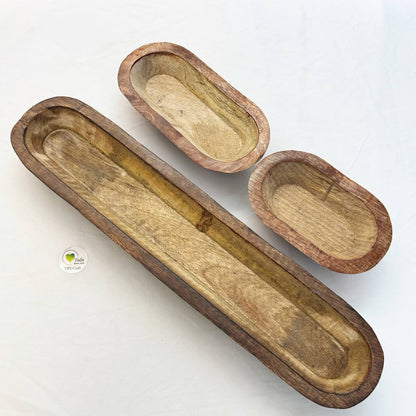 Wooden Candle Bowl - Boat