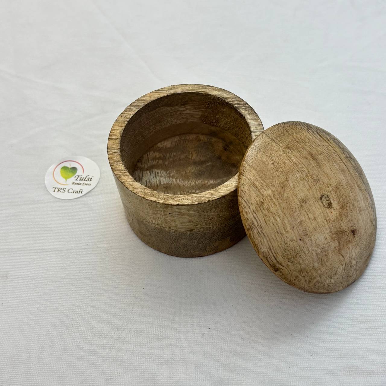 Wooden Candle Bowl - Round With Top Lid