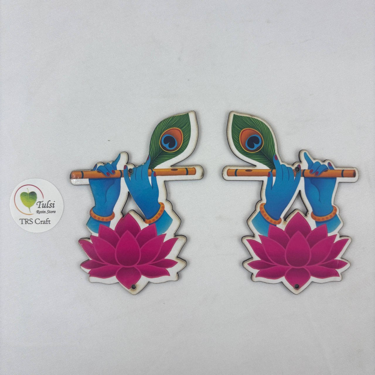 MDF Printed Murli With Lotus Cutout