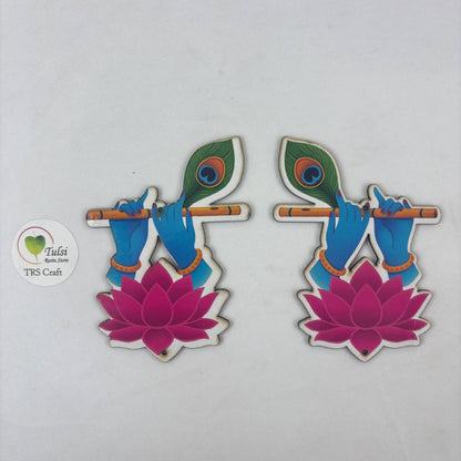 MDF Printed Murli With Lotus Cutout
