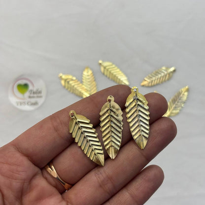 Metal Leaf Charm (G) (20pc)