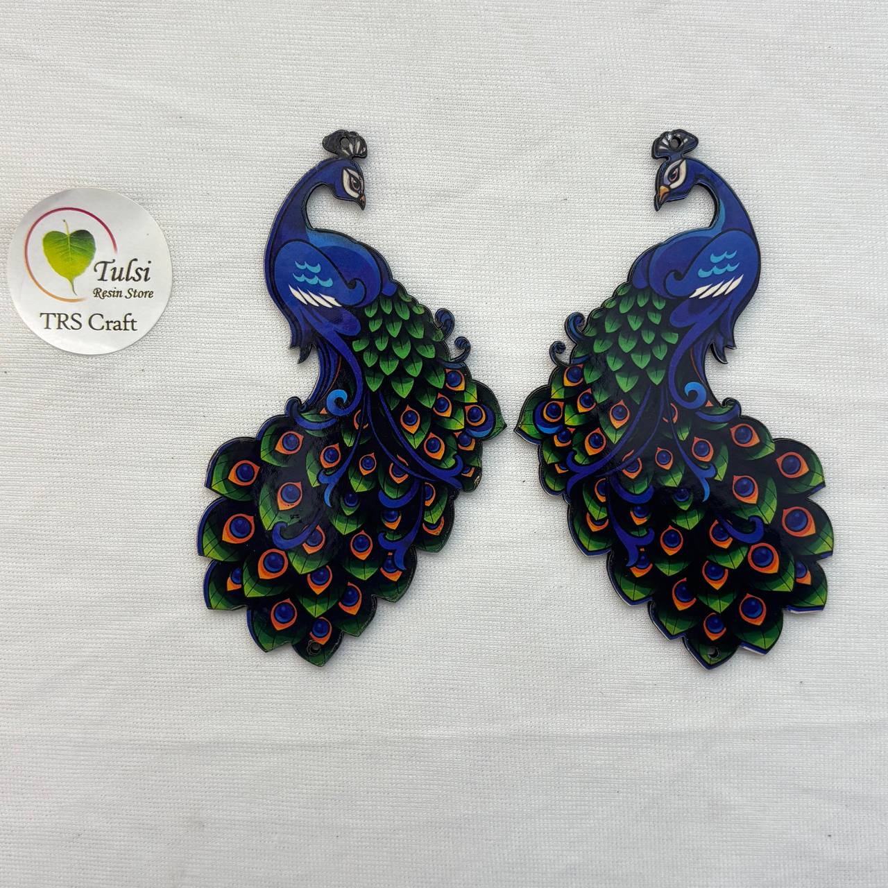 MDF Printed Peacock Cutout (D) - Small