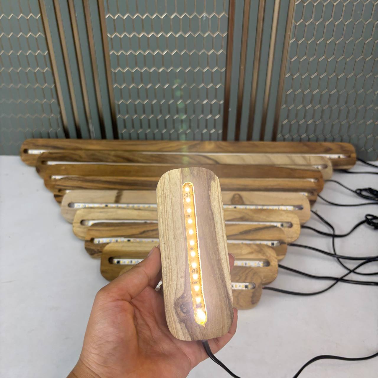 Wooden Light Lamp - Teak Wood