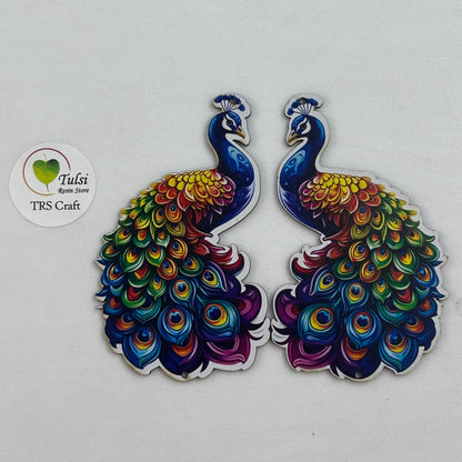 MDF Printed Peacock Cutout (E) - - Tulsi Resin Store