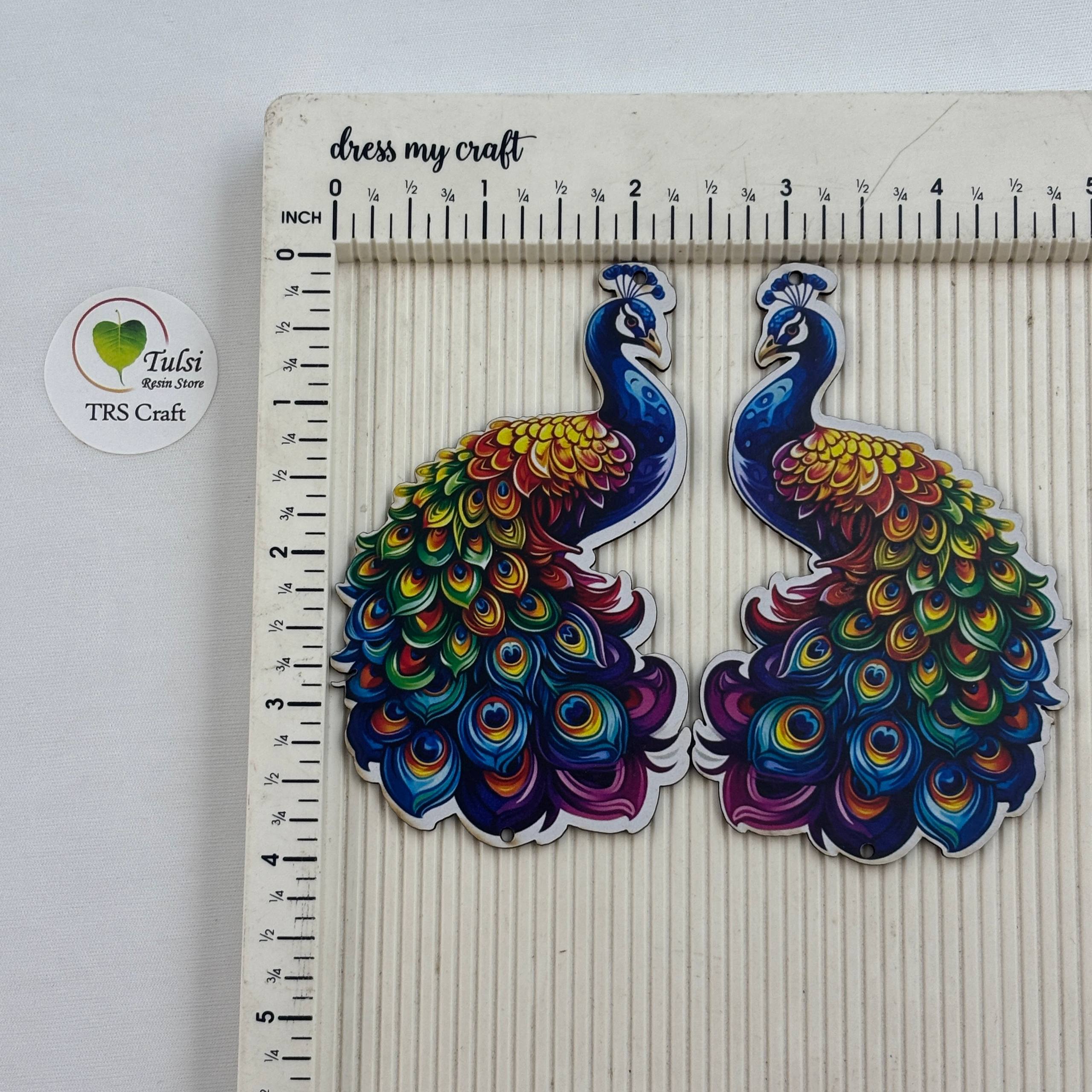 MDF Printed Peacock Cutout (E) - - Tulsi Resin Store