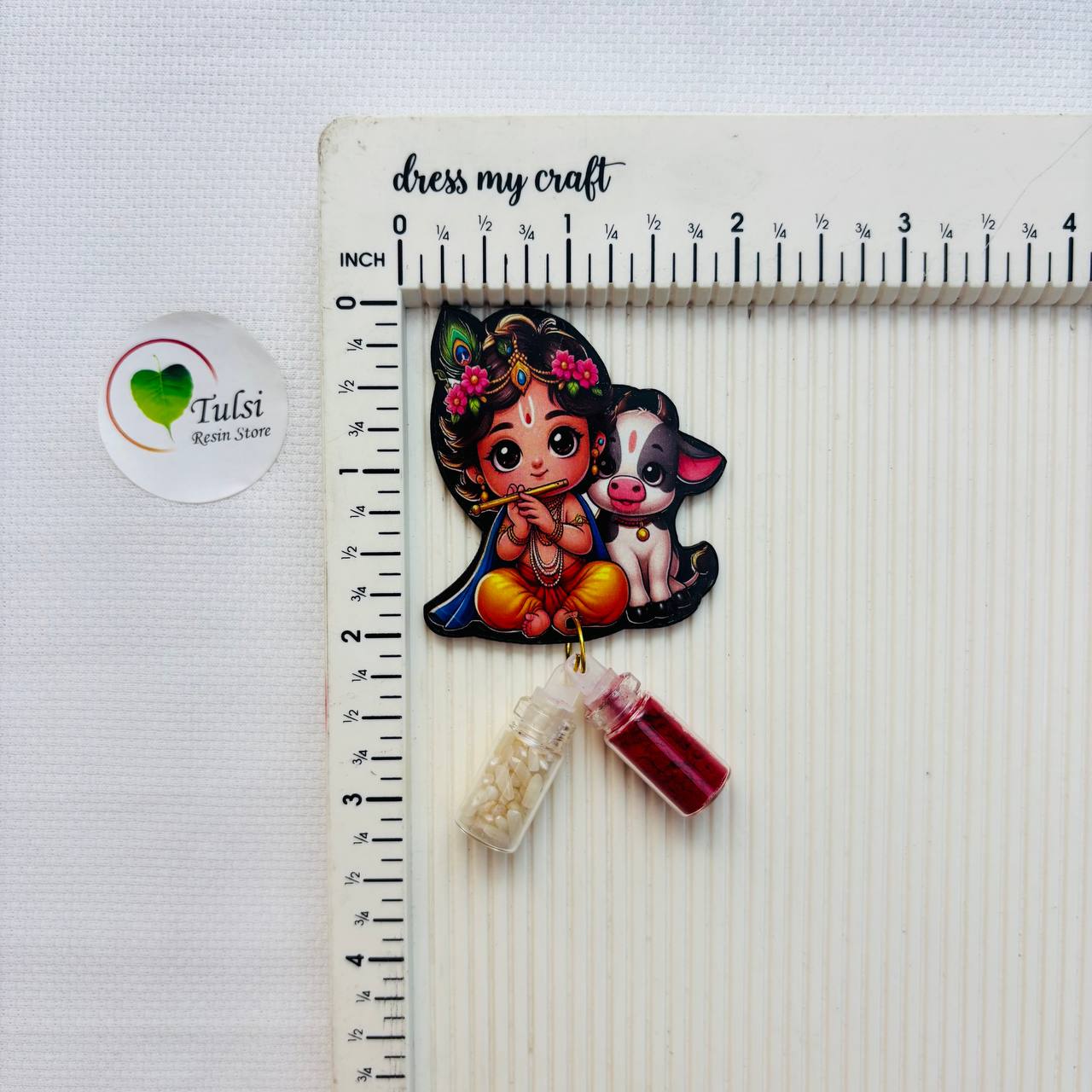Kumkum Chawal Set with MDF (A) - Krishna - - Tulsi Resin Store