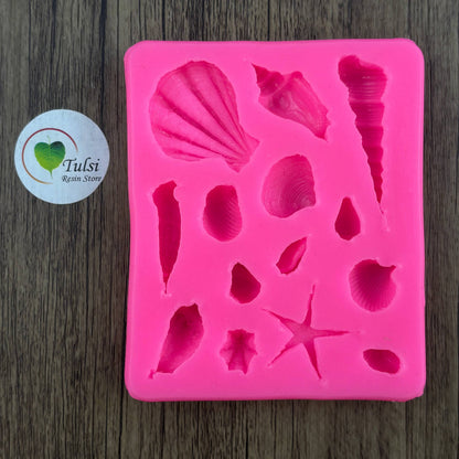 Pink 10 Cavity Shell Mould Tulsi Resin Store
