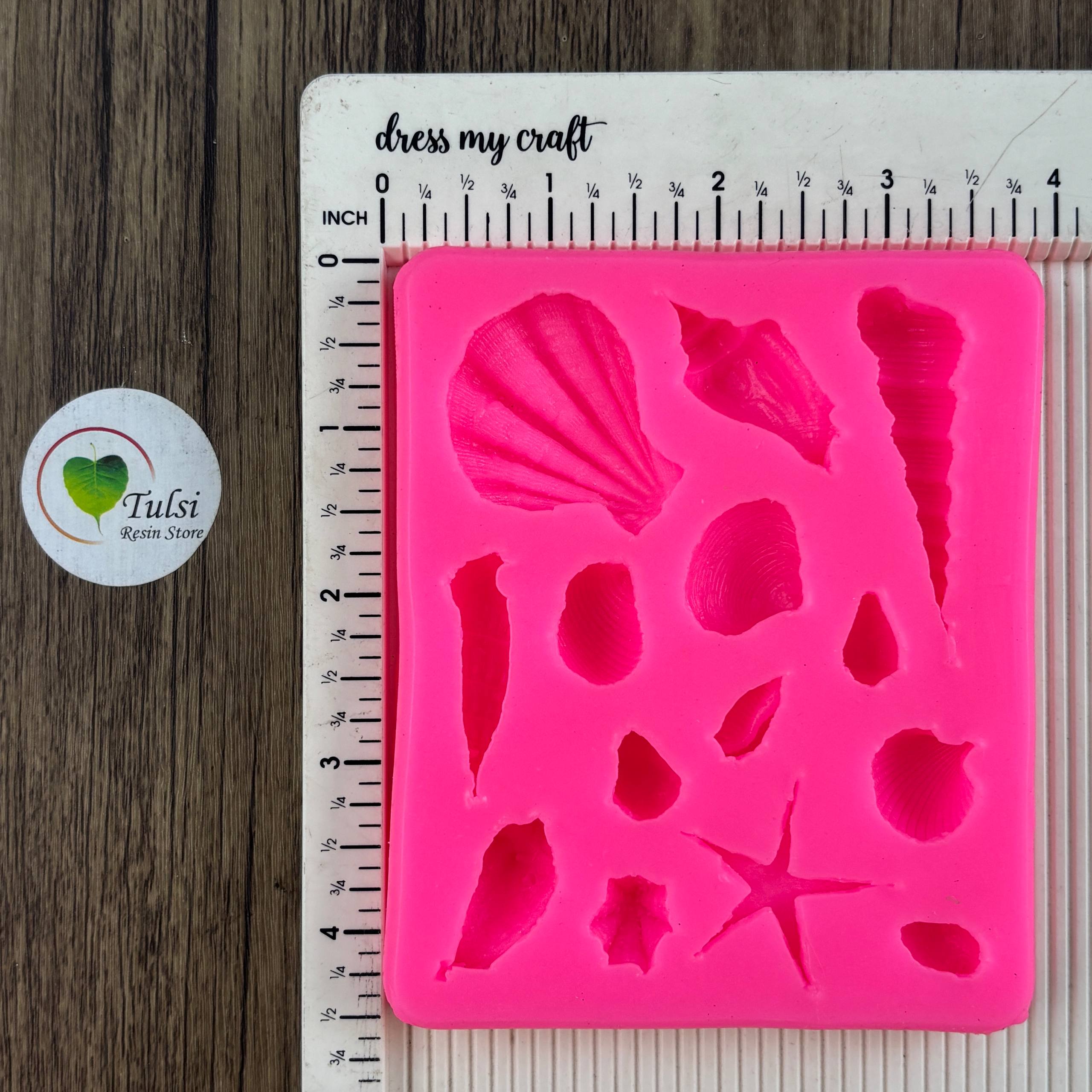 Pink 10 Cavity Shell Mould Tulsi Resin Store