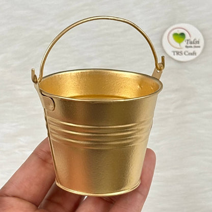 Metal Bucket Container (01) - Gold
