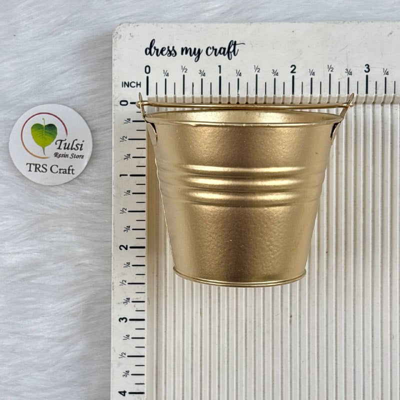 Metal Bucket Container (01) - Gold