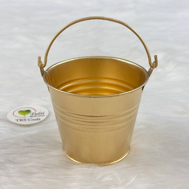 Metal Bucket Container (01) - Gold