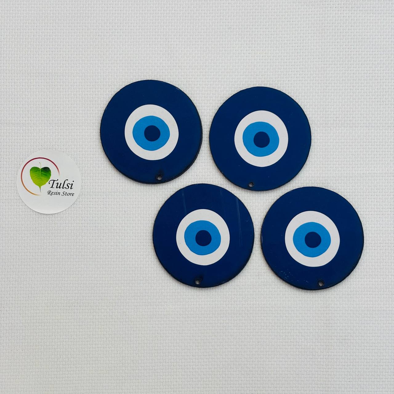 MDF Printed Evil Eye Cutout With Hole (5Pc)