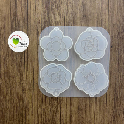 Floral Keychain Mould (B) - 4 Cavity