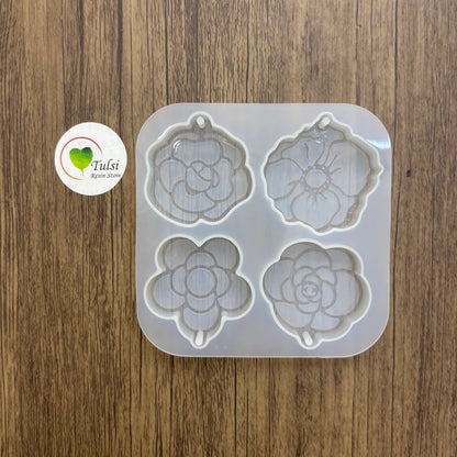 Floral Keychain Mould (B) - 4 Cavity