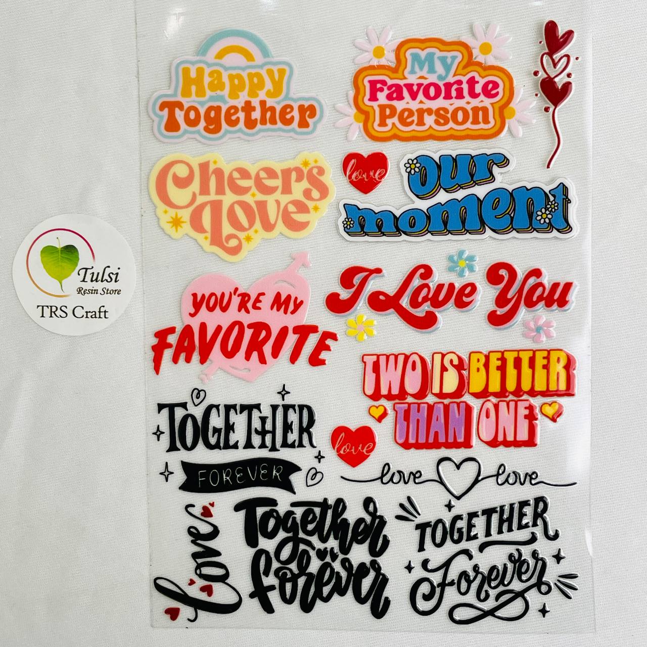 A6 UV DTF Sticker - Love Caption (A)