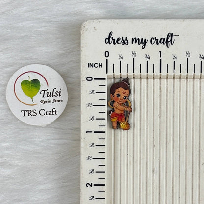 MDF Printed Rakhi Charm (H) - Hanuman Ji With Gada