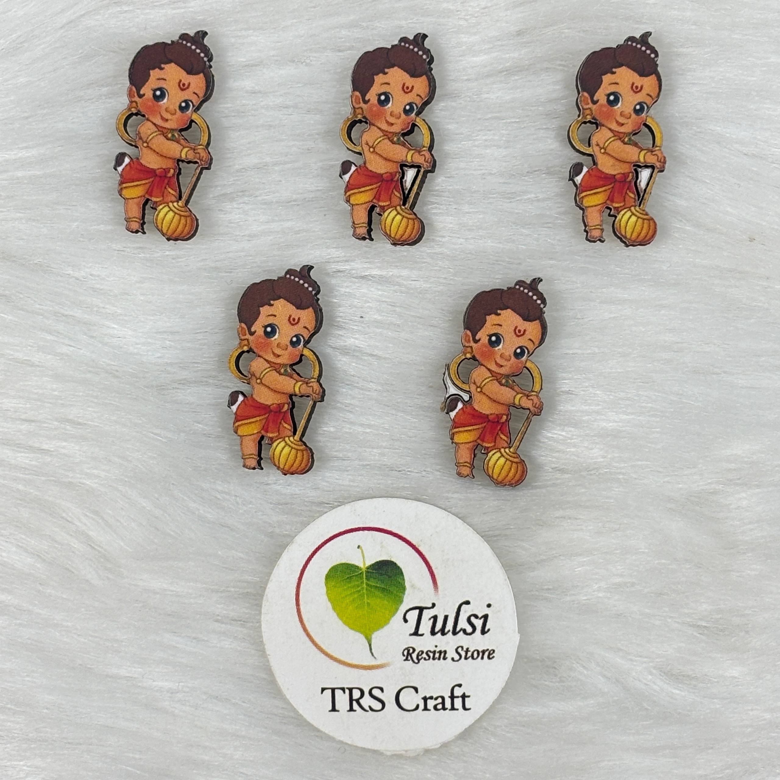 MDF Printed Rakhi Charm (H) - Hanuman Ji With Gada