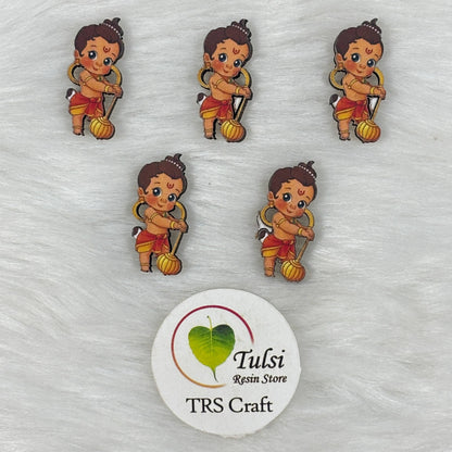 MDF Printed Rakhi Charm (H) - Hanuman Ji With Gada