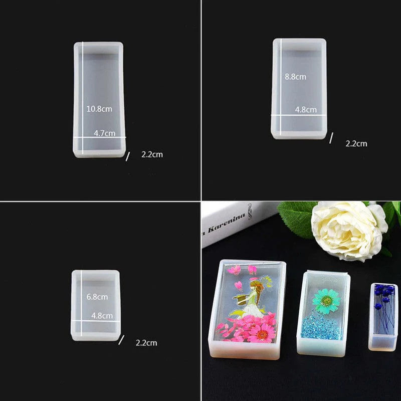 3 Pcs Rectangle Cube Mould