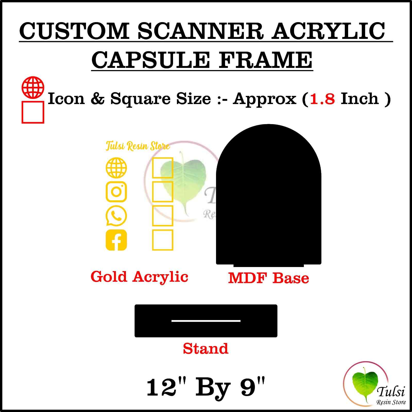 Custom Scanner Frame with Cutouts Set - 9" by 12" Arch - Tulsi Resin Store