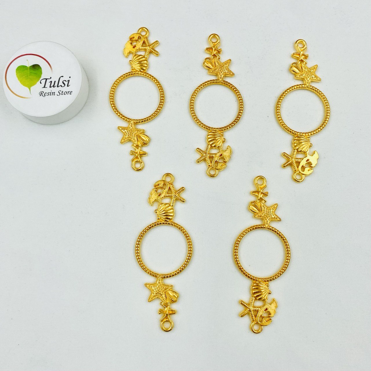 Designer Gold Bazel - H (5 Pcs)