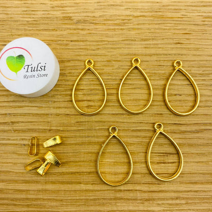 Drop Bazels With Clasp (5 Pc)
