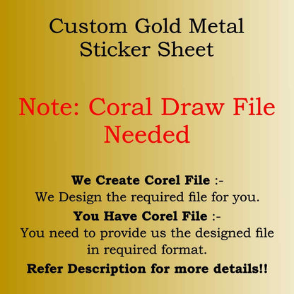 Custom Gold Metal Sticker Sheet