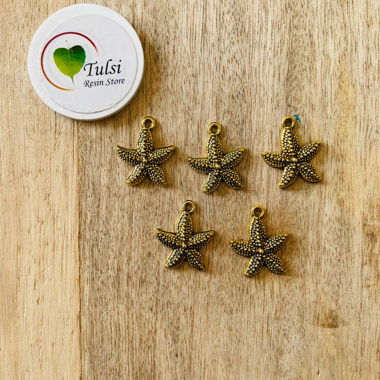 Gold Starfish Charm (5 Pcs)