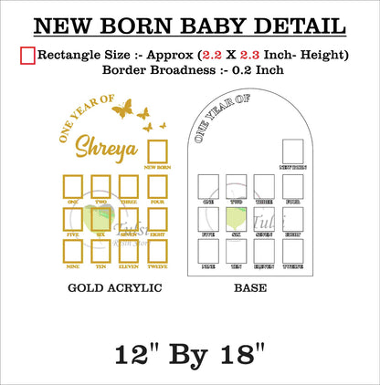 Custom Acrylic - One Year Baby Frame