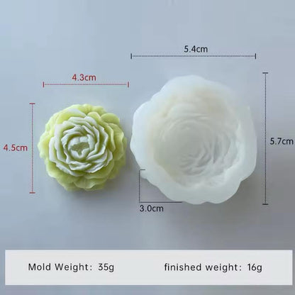 Peony Flower Candle Mould (C) - 4 Cm