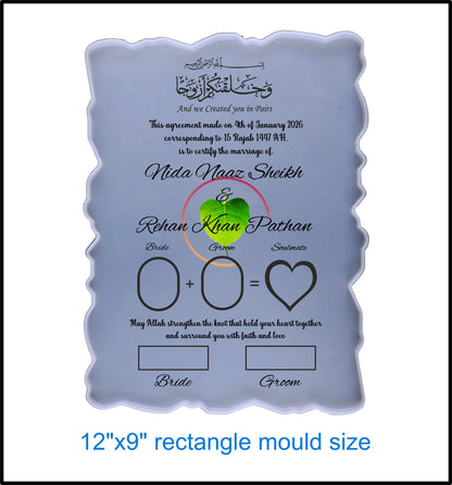 Custom Insert Sheet - Nikahnama - 9" by 12" Frame - Tulsi Resin Store